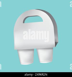 Realistischer Takeaway Paper Cup Mockup Design Vektor. Stock Vektor