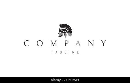 Vektor-Logo mit einem abstrakten Bild eines griechischen Kriegerhelms. Stock Vektor