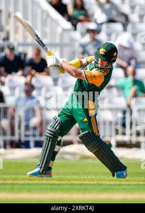 Tom MOORES von Nottingham Outlaws Batts während des Royal London One-Day Cup Matches Nottinghamshire gegen Essex in Trent Bridge, Nottingham, Vereinigtes Königreich, 11. August 2024 (Foto: Mark Dunn/News Images) in Nottingham, Vereinigtes Königreich am 11. August 2024. (Foto: Mark Dunn/News Images/SIPA USA) Stockfoto