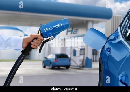 Flüssiggas- und komprimierte Erdgas-Tankstelle. Stockfoto