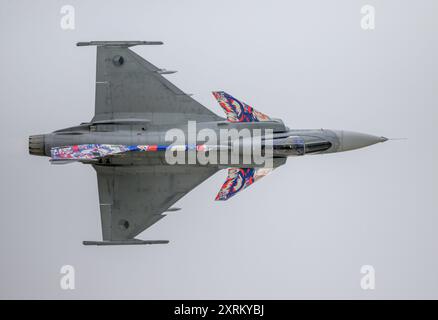 Tschechische Luftwaffe JAS 39C Gripen Flugschau bei der Royal International Air Tattoo Stockfoto