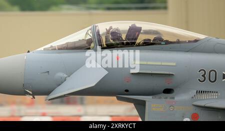 Deutsche Luftwaffe, Eurofighter, EF2000, Post-Flight-Ausstellung auf der Royal International Air Tattoo 2024 Stockfoto