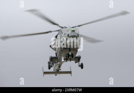 Royal Navy Black Cats Helicopter Display Team fliegt bei der Royal International Air Tattoo Stockfoto