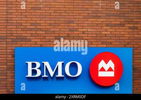 Salt Lake City, UT, USA-17. März 2024: Bank of Montreal (BMO)-Zeichen. Stockfoto