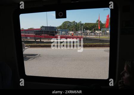 Sylt DDR,20240810, ferieninsel Sylt, Badeferien , Anreise mit dem Autozug *** Sylt DDR,20240810, Urlaubsinsel Sylt, Strandurlaub, Anreise mit dem Autozug Stockfoto