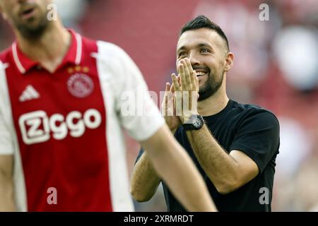 AMSTERDAM - Ajax Trainer Francesco Farioli nach dem niederländischen Eredivisie-Spiel zwischen Ajax Amsterdam und SC Heerenveen in der Johan Cruijff Arena am 11. August 2024 in Amsterdam. ANP | Hollandse Hoogte | MAURICE VAN STEEN Stockfoto