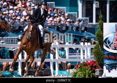 Michelle Gulyas (HUN), Modern Pentathlon, Women&#39;s Individual während der Olympischen Spiele Paris 2024 am 11. August 2024 im Chateau de Versailles in Versailles, Frankreich Stockfoto