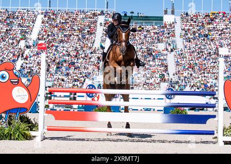 Michelle Gulyas (HUN), Modern Pentathlon, Women&#39;s Individual während der Olympischen Spiele Paris 2024 am 11. August 2024 im Chateau de Versailles in Versailles, Frankreich Stockfoto