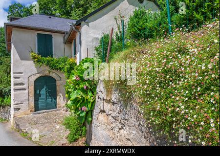 Traditionelles Bauernhaus in AAS, vallée d'Ossau, Béarn, Frankreich Stockfoto