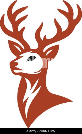 Hirsch-Logo-Symbol Vektor-Kunst-Illustration. Stock Vektor