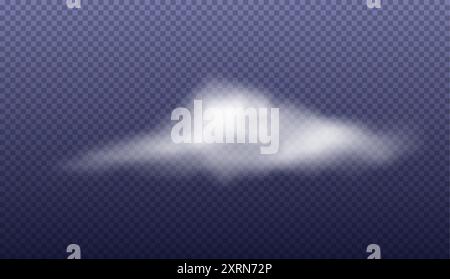 Realistische Wolke. Nebelisolierelement. 3D-Rauchstruktur, flauschige Wolkenlandschaft. Wetterobjekt. Spezialwirkung von Dampf, Nebel und weißem Smogelement. Vektor isolierte Meteorologie transparente Illustration Stock Vektor