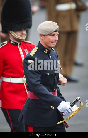 Honorary Colonel Bear Grylls OBE während der Graduation Parade on Intake 74 & 75 am Army Foundation College in Harrogate am 8. August 2024. Stockfoto