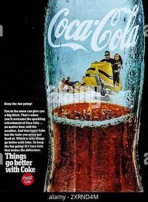 1969 Vintage-Werbung für Coca Cola Stockfoto