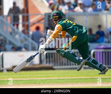 Matt MONTGOMERY von den Nottingham Outlaws tritt während des 1-Tages-Cup-Spiels Nottinghamshire gegen Essex in Trent Bridge, Nottingham, Vereinigtes Königreich, 11. August 2024 (Foto: Mark Dunn/News Images) Stockfoto