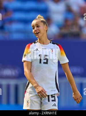 Giulia Gwinn, DFB Frauen 15 beim Olympischen Bronzemedaillenspiel DEUTSCHLAND, Spanien. , . In Lyon, Frankreich. Saison 2024/2025 Fotograf: ddp Images/STAR-Images Credit: ddp Media GmbH/Alamy Live News Stockfoto