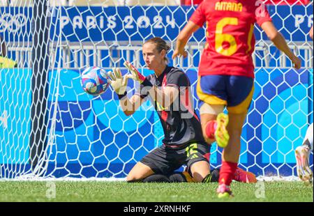 Ann-Katrin Berger, Torhüterin DFB Frauen 12 beim Olympischen Bronzemedaillenspiel DEUTSCHLAND - SPANIEN 1-0 im Stade de Lyon in Lyon am 9. August 2024 in Lyon, Frankreich. Staffel 2024/2025 Fotograf: Peter Schatz Stockfoto