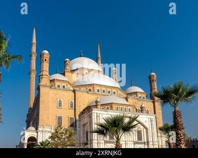 Außenansicht der Osmanischen Großen Moschee von Muhammad Ali Pascha oder Alabaster Saladin Zitadelle Moschee El Kairo Ägypten Stockfoto