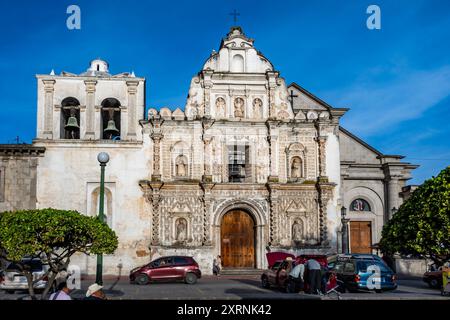 Catedral del Espíritu Santo, Parque Centro América. Quetzaltenango, Guatemala. Stockfoto