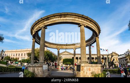 Denkmal im Parque Centro América. Quetzaltenango, Guatemala. Stockfoto
