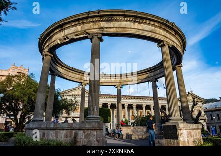 Denkmal im Parque Centro América. Quetzaltenango, Guatemala. Stockfoto