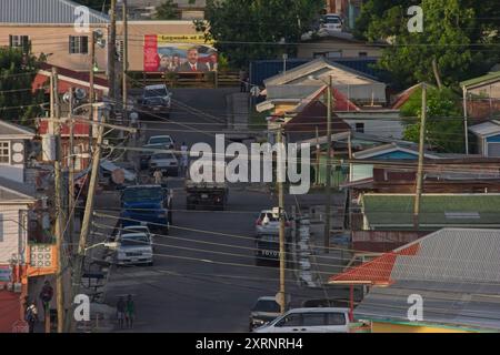 Blick auf die Straße, St. John's, Antigua, Dezember 2015, vor dem Hurrikan irma und maria Destastation Stockfoto