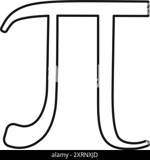 Pi mathematisches Symbol aus dem griechischen Alphabet im Konturvektor Stock Vektor