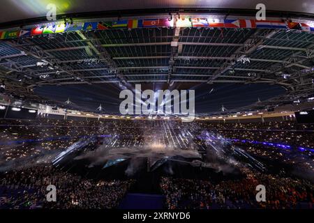 Paris, Ile de France, Frankreich. August 2024. Die Abschlusszeremonie im Stade de France während der Olympischen Spiele 2024 in Paris am Sonntag, den 11. August 2024. (Kreditbild: © Paul Kitagaki, Jr./ZUMA Press Wire) NUR REDAKTIONELLE VERWENDUNG! Nicht für kommerzielle ZWECKE! Quelle: ZUMA Press, Inc./Alamy Live News Stockfoto
