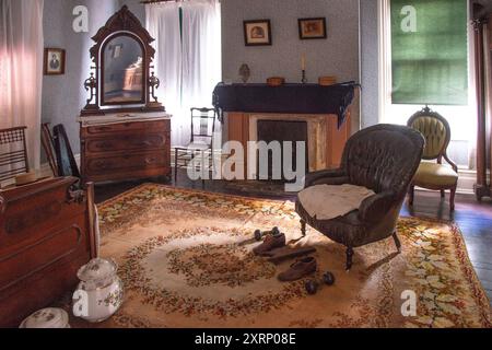 Frederick Douglass Schlafzimmer in Frederick Douglases Cedar Hill Haus in Washington DC Stockfoto
