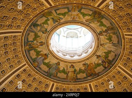 Kuppeldecke im Hauptsaal der Library of Congress in Washington DC Stockfoto