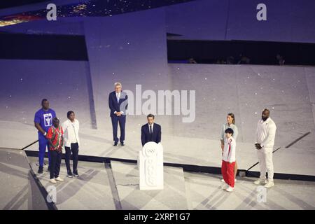 11. August 2024, Paris, Ile-de-France, Frankreich: Abschlusszeremonie der Olympischen Spiele 2024 in Paris im Stade de France in Saint-Denis, Frankreich (Bild: © Mickael Chavet/ZUMA Press Wire) NUR REDAKTIONELLE VERWENDUNG! Nicht für kommerzielle ZWECKE! Stockfoto