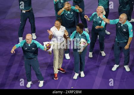 11. August 2024, Paris, Ile-de-France, Frankreich: Abschlusszeremonie der Olympischen Spiele 2024 in Paris im Stade de France in Saint-Denis, Frankreich (Bild: © Mickael Chavet/ZUMA Press Wire) NUR REDAKTIONELLE VERWENDUNG! Nicht für kommerzielle ZWECKE! Stockfoto