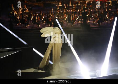 11. August 2024, Paris, Ile-de-France, Frankreich: Abschlusszeremonie der Olympischen Spiele 2024 in Paris im Stade de France in Saint-Denis, Frankreich (Bild: © Mickael Chavet/ZUMA Press Wire) NUR REDAKTIONELLE VERWENDUNG! Nicht für kommerzielle ZWECKE! Stockfoto