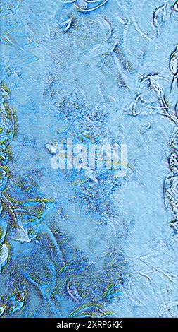 Holographischer Flüssigkristall-Hintergrund. Blaue glitched kalte Welle bunte irisierende Pixelmuster Wasserkunst Illustration abstrakte Textur. Stockfoto