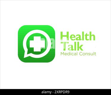 Health Talk Logo Designs für die medizinische Beratung Stock Vektor