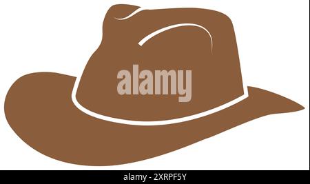 Cowboyhut Western Vektor-Symbol. Sheriff Cowboy-Zeichentricksymbol-Logo Stock Vektor