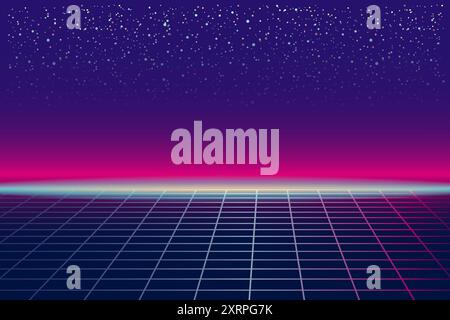 Synthwave Retro-Banner Vaporwave ästhetischer Hintergrund Stock Vektor