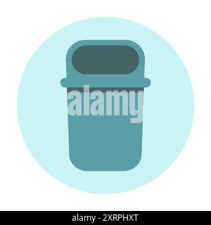 Blue Plastic Trash Bin With Removable Lid Icon Stock Vektor
