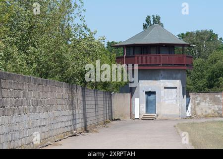 Wachturm des Konzentrationslagers Sachsenhausen in Oranienburg, Brandenburg. Gegründet in J Stockfoto