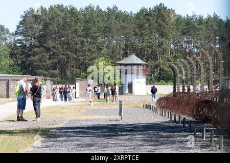 Wachturm des Konzentrationslagers Sachsenhausen in Oranienburg, Brandenburg. Gegründet in J Stockfoto