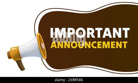 Wichtige Ankündigung, Megaphon gibt Neuigkeiten bekannt. Vektor Stock Vektor