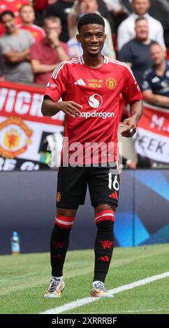 London, Großbritannien. August 2024. LONDON, ENGLAND - 10. AUGUST: Amad Diallo von Manchester United während des FA Community Shield zwischen Manchester City und Manchester United im Wembley Stadium am 10. August 2024 in London. Quelle: Action Foto Sport/Alamy Live News Stockfoto