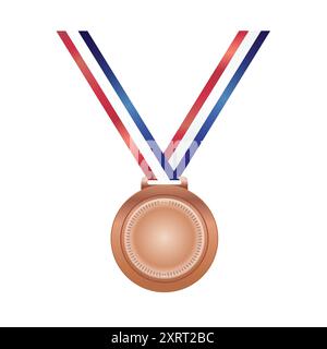 Bronzemedaille mit Bandvektor Stock Vektor