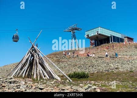 Krkonose Seilbahn Snezka Snezka Snezka Tschechische Republik Riesengebirge Krkonose Nationalpark Stockfoto