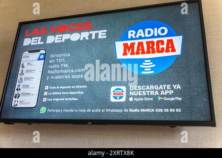 Barcelona Spanien,Katalonien Catalunya,Hotel Acta City 47 Actahotels,Carrer de Nicaragua,Sants-Montjuic,Inneneinrichtung,Gästezimmer Kabel Radio Marca,TV t Stockfoto