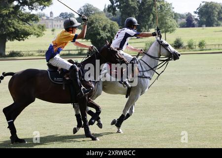 Polo Horses and Riders, Kirtlington, Oxfordshire, Großbritannien Stockfoto