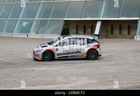 Hyundai I20 Rallyefahrzeug mit Daniel Sordo Castillo, der an der 17. Cristian Lopez Rallye Santander Cantabria Spanien teilnahm Stockfoto