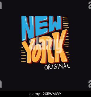 New York Typografie – urbanes Retro-Schriftdesign Stock Vektor