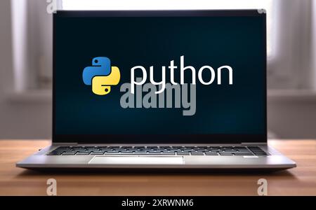 Das Logo der Python-Programmiersprache wird angezeigt Stockfoto