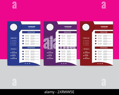 Professionelles Lebenslauf Geschäftslayout, Creative cv Vorlage Vektor minimalistisch Stock Vektor