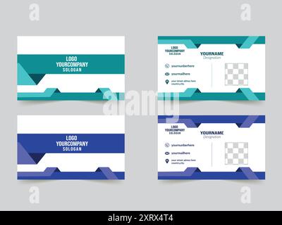 Visitenkartendesign . Doppelseitige Visitenkartenschablone in modernem und sauberem Stil Stock Vektor